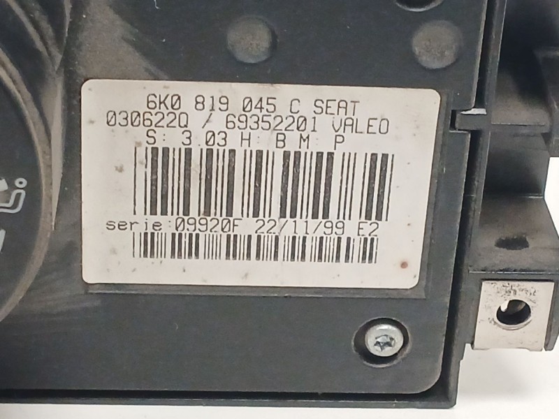 Recambio de mando calefaccion / aire acondicionado para seat cordoba berlina (6k2) 1.9 tdi referencia OEM IAM 6K0819045C 18223 