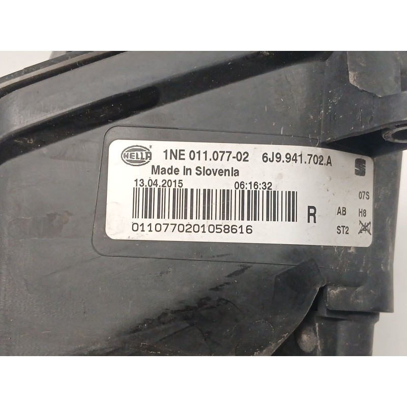 Recambio de faro antiniebla derecho para seat ibiza iv sc (6j1, 6p5) 1.2 tsi referencia OEM IAM 6J9941702A 1NE01107702 