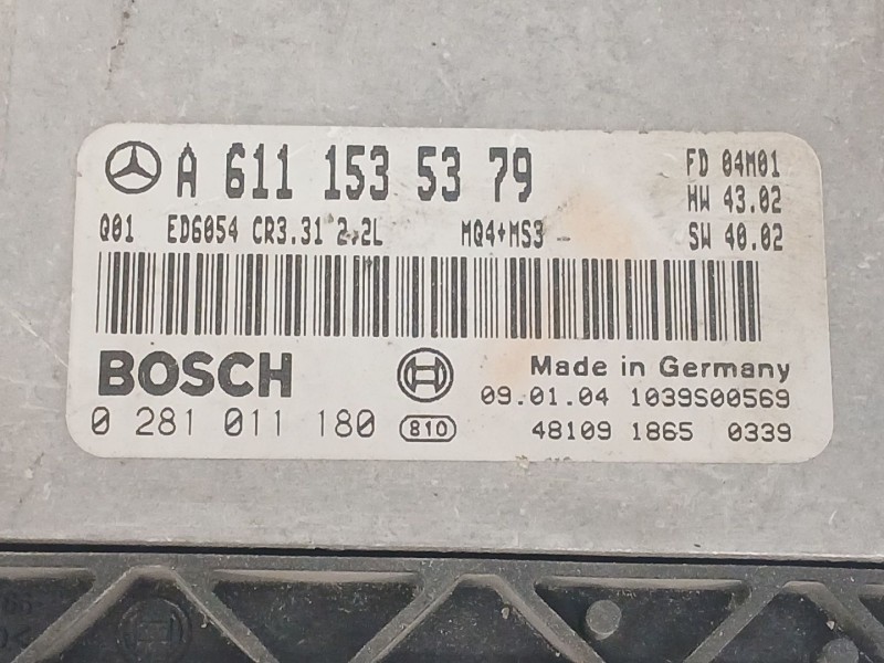 Recambio de centralita motor uce para mercedes-benz vito / mixto furgoneta (w639) 111 cdi (639.601, 639.603, 639.605) referencia