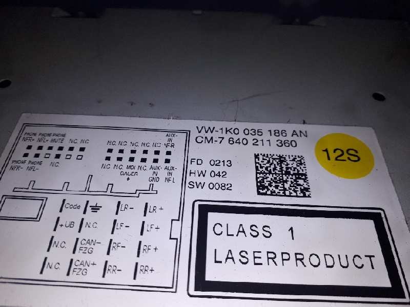 Recambio de sistema audio / radio cd para volkswagen passat lim. (362) advance bluemotion referencia OEM IAM 1K0035186AN 7640211