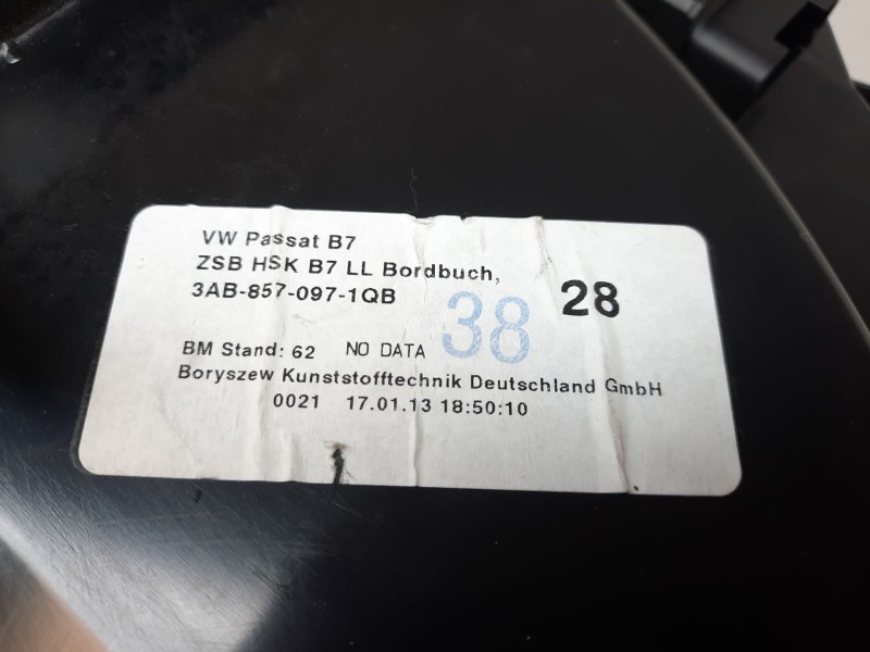 Recambio de guantera para volkswagen passat lim. (362) advance bluemotion referencia OEM IAM 3AB857097LL  