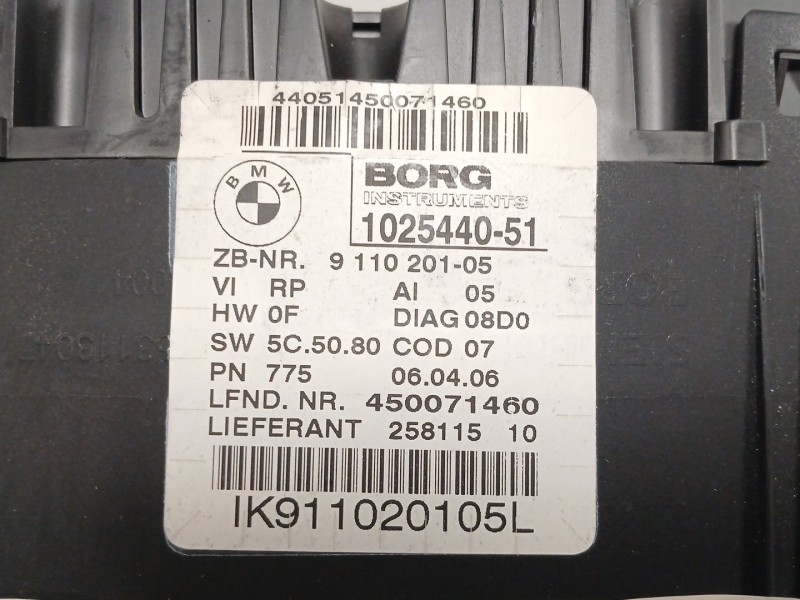 Recambio de cuadro instrumentos para bmw serie 3 touring (e91) 325i referencia OEM IAM 911020105  