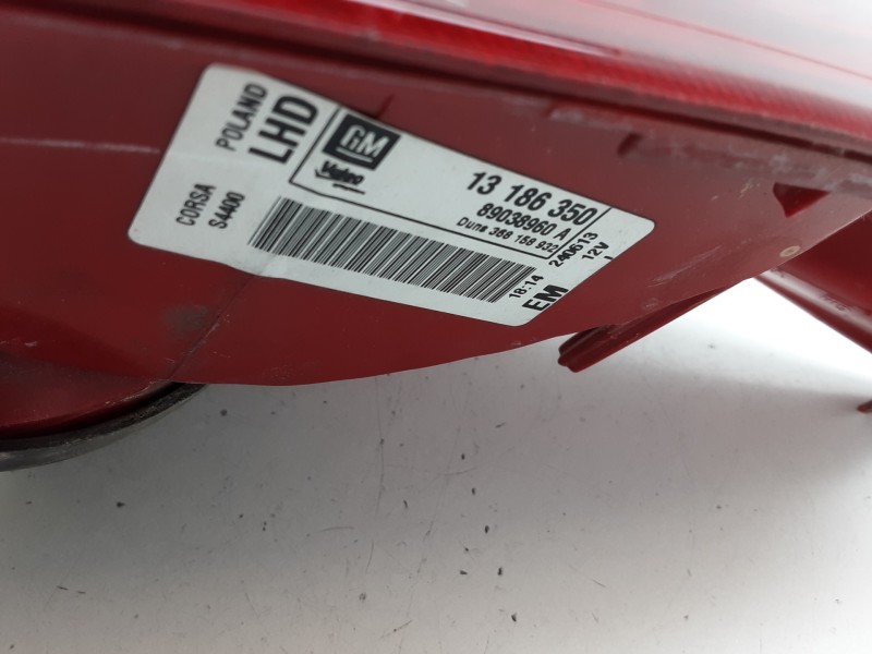 Recambio de piloto trasero izquierdo para opel corsa d corsavan referencia OEM IAM 13186350 89038960A 