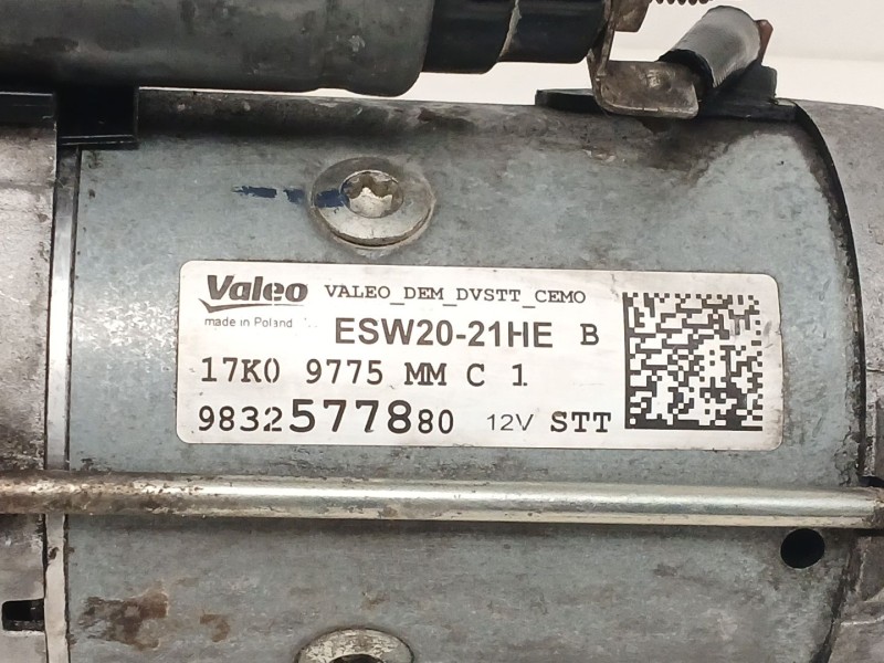 Recambio de motor arranque para citroën berlingo (er_, ec_) 1.5 bluehdi 100 referencia OEM IAM 9832577880 ESW20221HE 17K09775