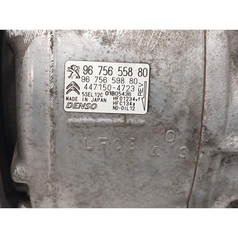 Recambio de compresor aire acondicionado para citroën c4 cactus 1.2 thp 110 referencia OEM IAM 9675655880  