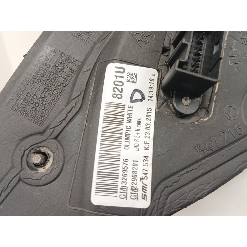 Recambio de retrovisor derecho para opel insignia a (g09) 2.0 cdti (68) referencia OEM IAM 13269576 22968201 