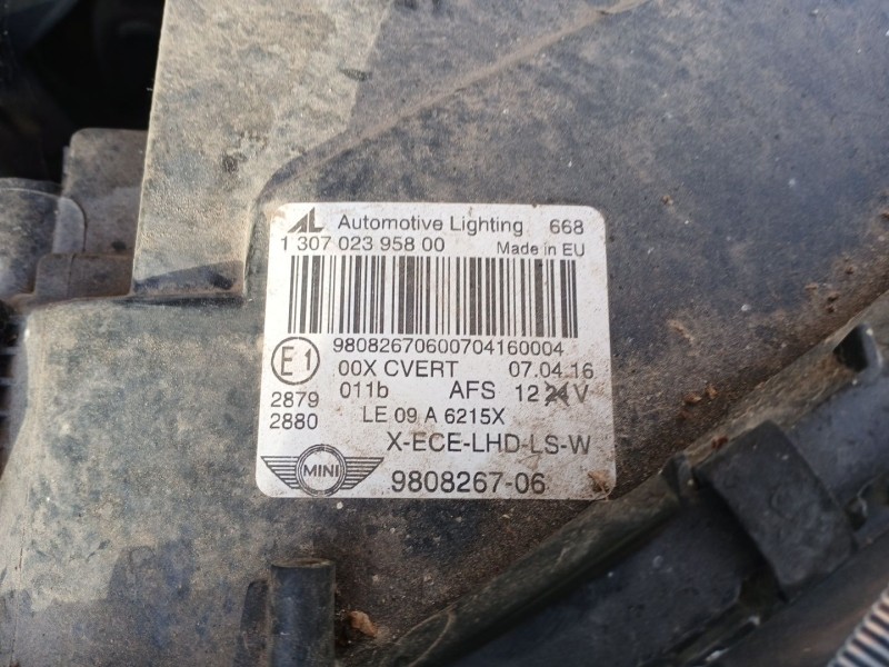 Recambio de faro izquierdo para mini mini paceman (r61) cooper referencia OEM IAM 970826706  