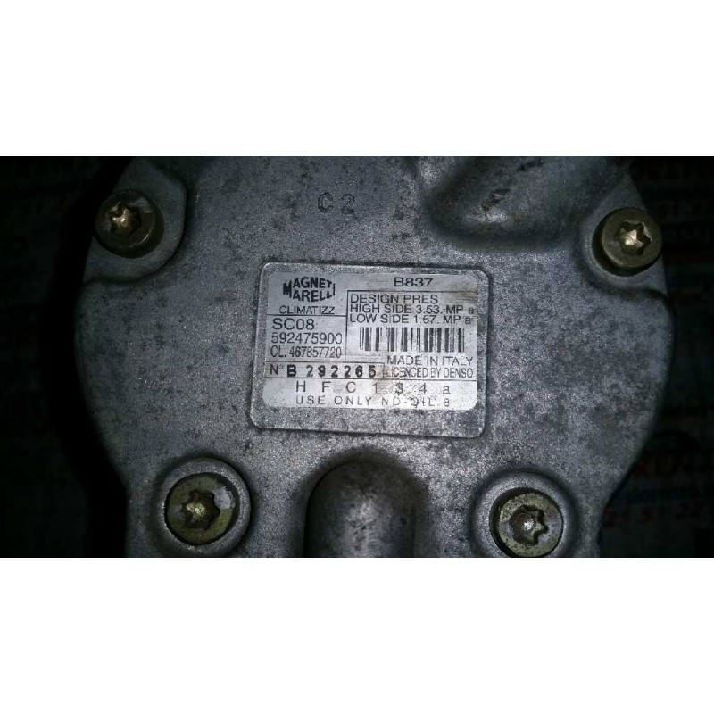 Recambio de compresor aire acondicionado para fiat punto berlina (188) 1.2 8v referencia OEM IAM 467857720  1