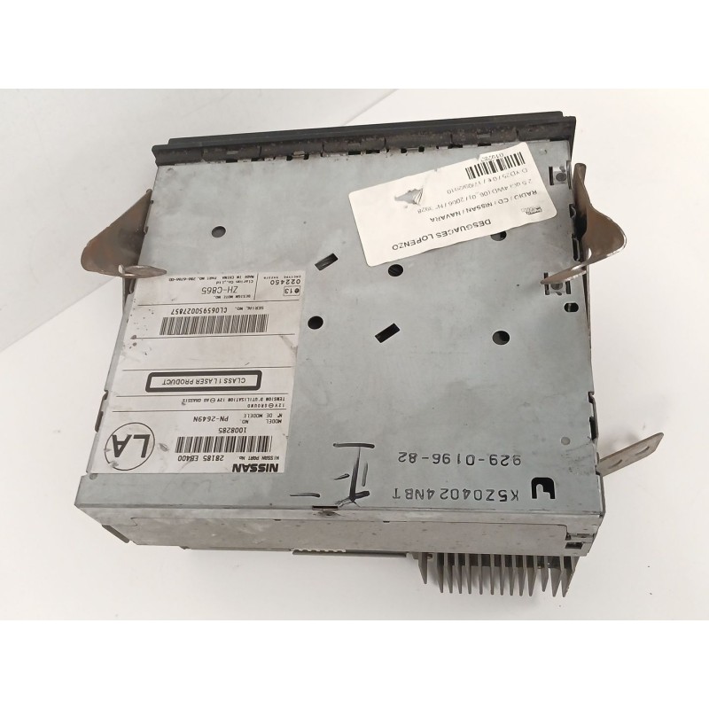 Recambio de sistema audio / radio cd para nissan navara pick-up (d40m) 2.5 dci diesel cat referencia OEM IAM 28185EB400  