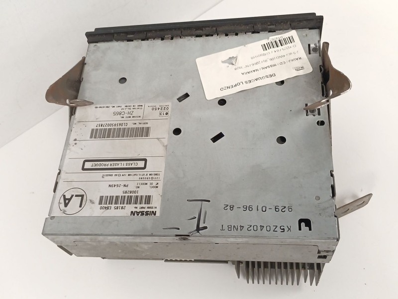 Recambio de sistema audio / radio cd para nissan navara pick-up (d40m) 2.5 dci diesel cat referencia OEM IAM 28185EB400  