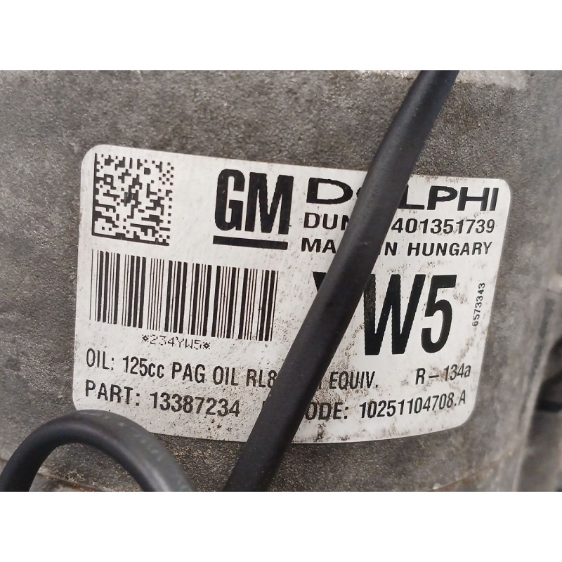 Recambio de compresor aire acondicionado para opel astra j (p10) 1.7 cdti (68) referencia OEM IAM 13387234  