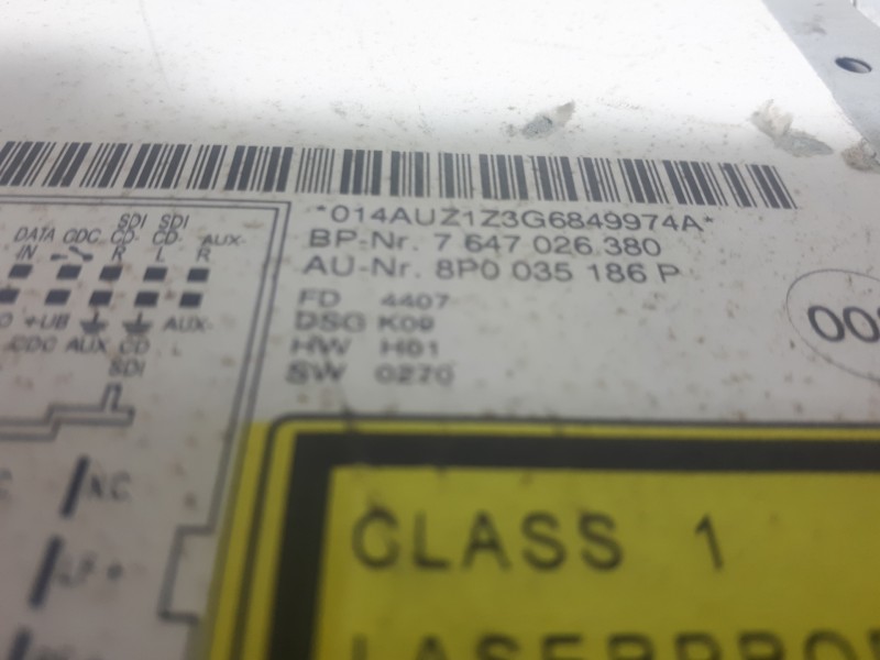 Recambio de sistema audio / radio cd para audi a3 (8p) 2.0 tdi ambiente referencia OEM IAM 8P0035186P 7647026380 