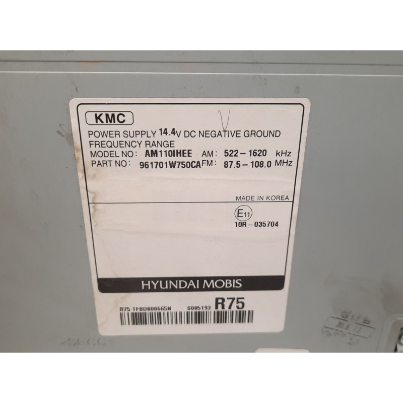 Recambio de sistema audio / radio cd para kia rio iii (ub) 1.25 cvvt referencia OEM IAM 961701W750CA AM110IHEE 