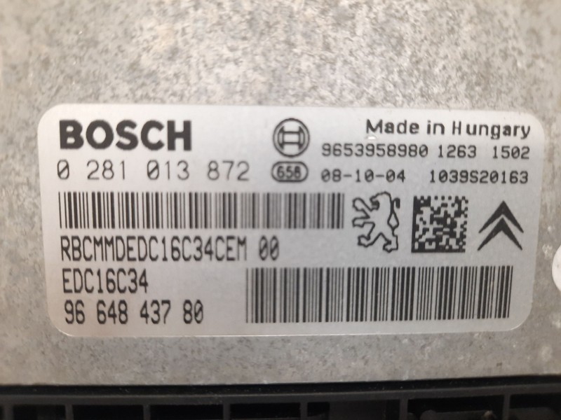 Recambio de centralita motor uce para peugeot 308 confort referencia OEM IAM 9664843780 0281013872 9353958980