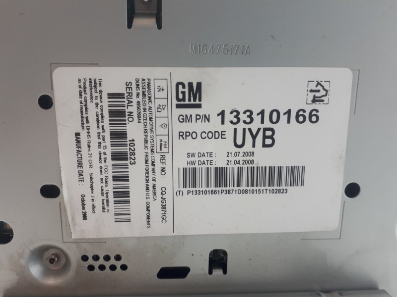 Recambio de sistema audio / radio cd para opel insignia berlina cosmo referencia OEM IAM 13310166  