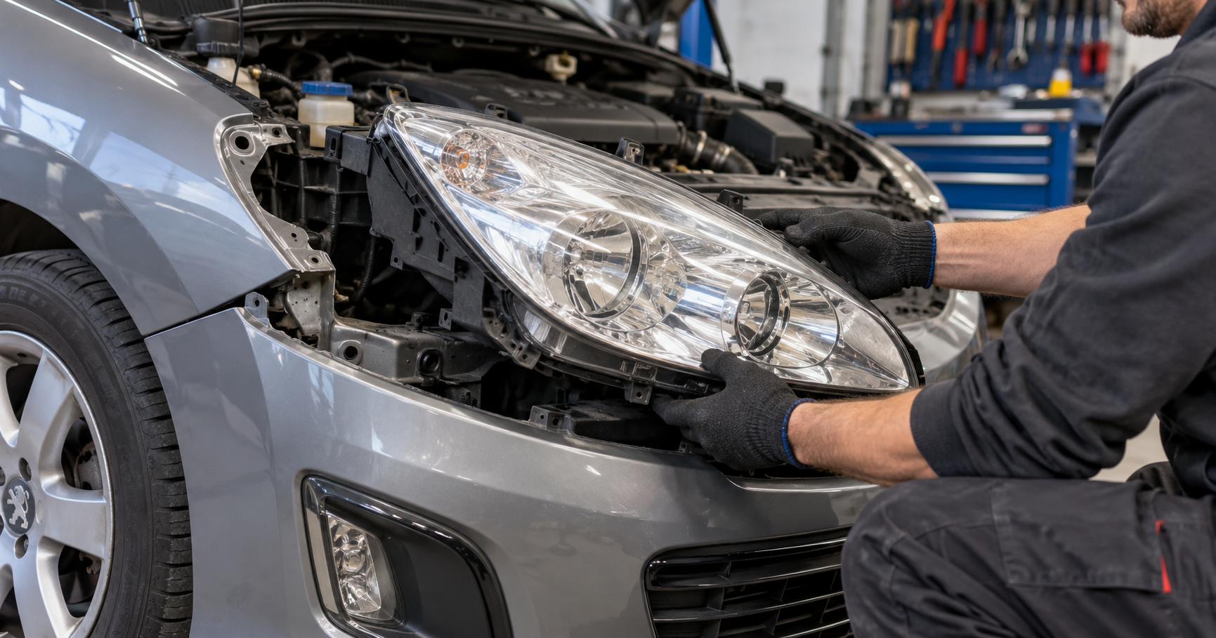 Cómo desmontar el faro delantero de un Peugeot 308 (2007-2013)